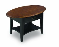 Leick Oval Coffee Table, Slate Black